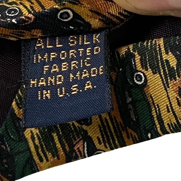 XMI Classic Car Gold Tan Silk Neck Tie - Picture 5 of 5